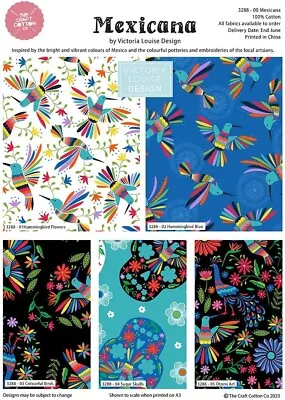 Crafts Fabrics Mexicanas Vibrant Fat Quarters Bundle Victoria Louise 100% Cotton • £14.99