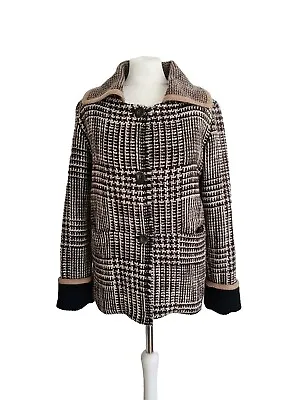 Missoni Women's Brown Mix Wool Checked Cape Knit Coat. Size ITALY 42/UK 10. • $224.02