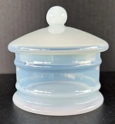 Antique White Opaline Glass Jar 4” With Lid Trinket Box • $150