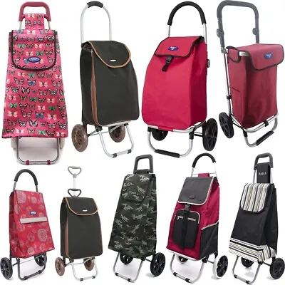 £34.99 • Buy Lightweight Shopping Trolley 2 Wheels Bag Cart Luggage Seller Metal Wheeled