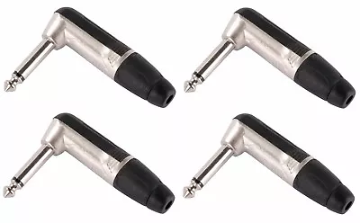 (4 Pack) 1/4'' Right Angle Male Mono Phone Plug Guitar Cable Audio Connector  • $12.99