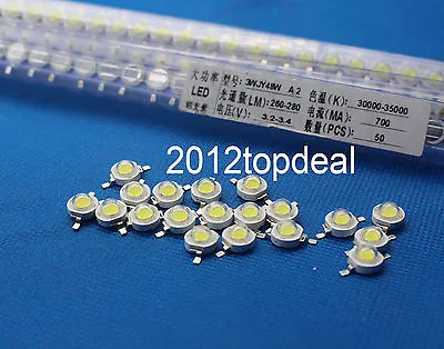 $5.03 • Buy 10 50 100 1000pcs 1W 3W High Power White 30000-35000k LED Beads Lamp Chip DIY