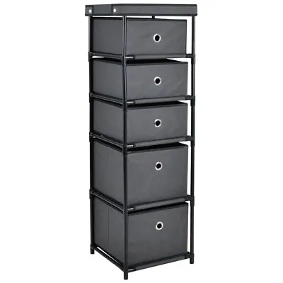 Spaceways 5 Drawer Unit With A Strong Plastic Frame And Metal Tubing - Charcoal • £38