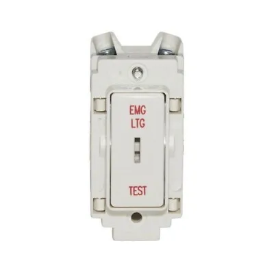 Crabtree 4461/ELT Keyswitch   Emergency Light Test   DP Grid Switch Module White • £6