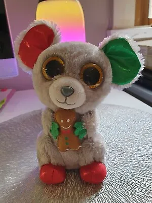 Ty Beanie Boo Mac The Christmas Mouse Glitter Eyes 15cm RETIRED!  • $18