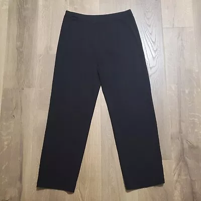 Misook Black Pants Size Large High Rise Stretch Pullon • $36.88