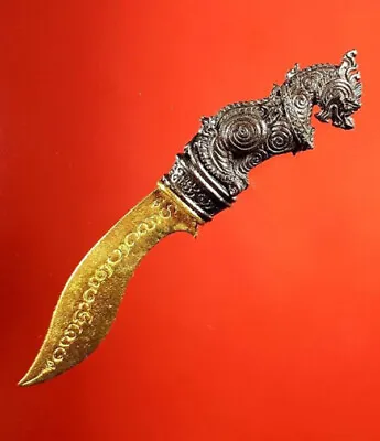 Knife Meed Mor Mahaprab Kruba Vi Talisman Singha Dagger Power Thai Amulet • $19