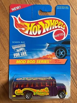 1996 HOT WHEELS MOD BOD SERIES LOVE & PEACE SCHOOL BUS Purple • $8.95