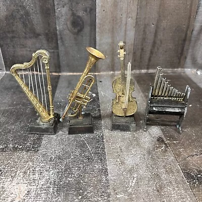 Vintage Die Cast Pencil Sharpeners  Music Instruments Harp Trumpet Violin • $22.49