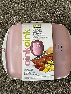 Joie Pig Microwave Bacon Tray & Splatter Lid Quick Easy Bacon Cooker Piggy Gift • $13.90