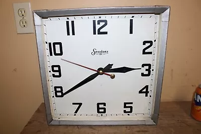 Vintage Art Deco 1940's Sessions 15  Electric Metal Wall Clock WORKS/VIDEO • $145