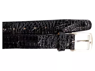 Men's Belvedere Belt Genuine Caiman Crocodile Up To Size 44 Black Style 1999 • $299