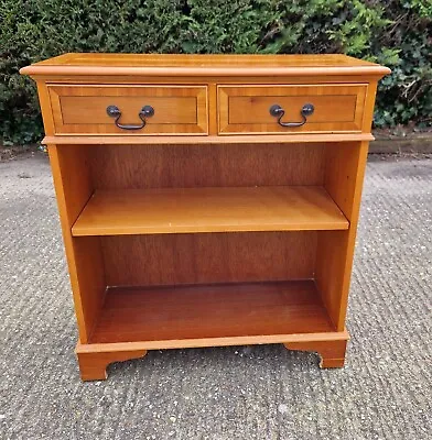 Yew Wood Bookcase Bookshelves Or Shelf Unit With 2 Drawers • £145