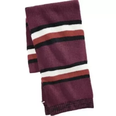 Tommy Hilfiger Men’s Burgundy Stripe Pattern Knit Scarf • $14.95