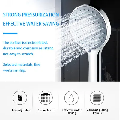 UK Bath Shower Adjustable High Pressure Saving Water Handheld Shower Head New • £1.99