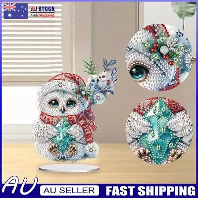 White Owl 5D DIY Diamond Painting Desktop Ornaments Kit For Office Desktop Decor • $15.09