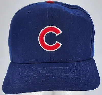 Vintage 90s Chicago Cubs New Era Snapback Pro Model Hat Cap MLB Wool Blend Y2K • $34.99
