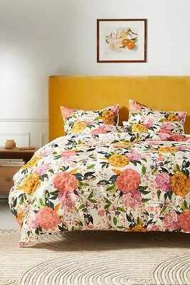 $260 • Buy NWT Anthropologie Sora Floral Sateen King Duvet Cover And Two King Pillow Shams