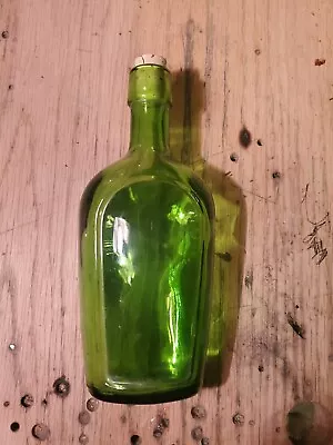 Nice! VINTAGE 6  WHEATON NJ PHARMACEUTICAL GREEN GLASS BOTTLE W CORK STOPPER! • $28.90