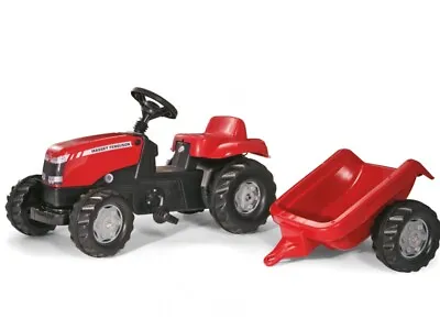 Massey Ferguson Tractor & Trailer Ride On Outdoor Garden Activity Childrens Toy • £109.99