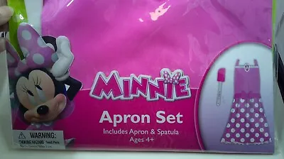 Disney Minnie Mouse Girls Pink Polka Dot Apron SET Kitchen Play Child • $15