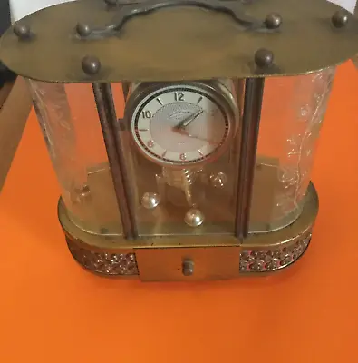 $100 • Buy Vintage Music Box  SCHMID  German Mantel Clock Brass Sold As Is