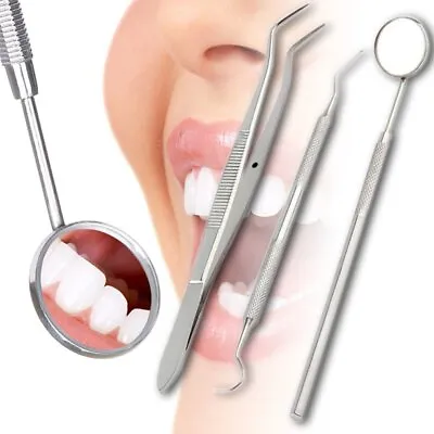 £3.38 • Buy Dental Teeth Cleaning Kit Tartar Calculus Plaque Remover Tooth Scraper Mirror