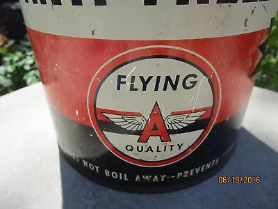 Vintage  Flying  A    Emblem Oill Anti-Freeze Can  8  X 6 1/2  ADV. • $9.99