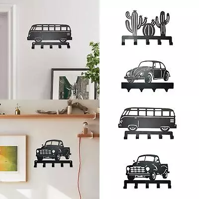 Metal Wall Art Decor With Hooks Wall Sign For Living Room Outdoor Bedroom • £13.46