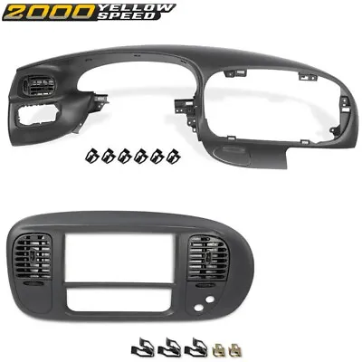 Fit For 97-03 Ford F150 Dash Pad Bezel + Center Dash Radio Bezel W/Air Vent Gray • $135.65