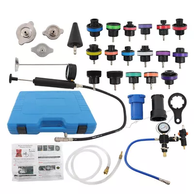 LABLT  28Pcs Radiator Pressure Tester & Cooling System Vacuum Type Purge Kit Red • $74.82