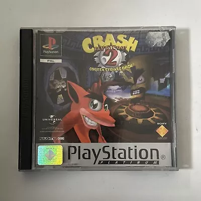 CRASH BANDICOOT 2 CORTEX STRIKES BACK PLAYSTATION 1 PS1 GAME PLATINUM -Free Post • £12.95