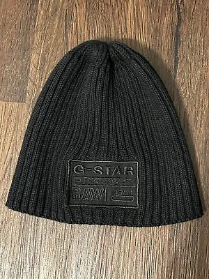 Mens Black G-Star Cotton Beanie Hat • $25