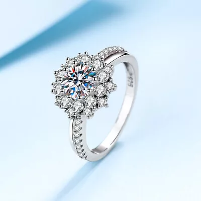 1.0Ct 100% Real Moissanite Wedding Engagement 925 Sterling Silver Women's Ring • $30.39