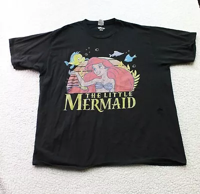 Disney The Little Mermaid Ariel T-Shirt Adult 2XL Men's Black Short Sleeve • $4.77