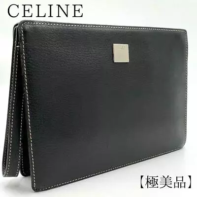 Vintage Celine Black Leather Clutch Bag AM273 • $141