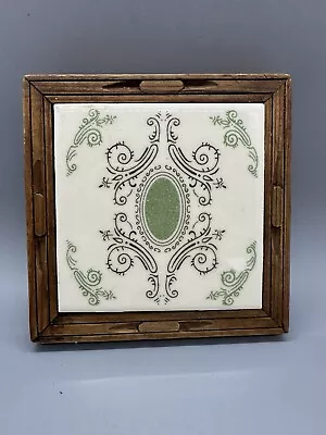 Vtg Wood Framed Dal-tile Trivet Hot Pad Mexico • $15