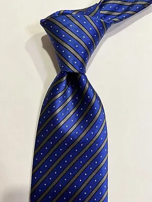 Stefano Ricci Tie Blue Striped Glossy Silk Tie Made In Italy  62” X 3.6” • $79.95