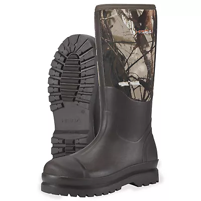 HISEA Men Breathable Rain Boots Waterproof Stretch Fit Outdoor Mud Work Wellies • $67.89