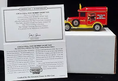 Matchbox 29 1929 Morris Light Van Coca Cola Vintage Vending Machin YYM96508 1:43 • $14.99