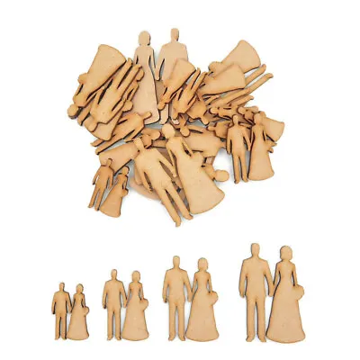 Wedding Couple MDF Craft Wooden Shapes Decoration Bride And Groom Blank • £3.15