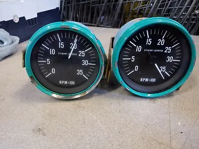 LOT OF 2 Vintage Stewart Warner 481CB 82620 TACHOMETER RPM Gauge Marine • $92