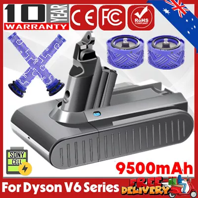 9500mAh For Dyson V6 Battery SV03 SV04 SV09 DC58 DC59 DC61 DC62 DC74 / Filters • $36.99