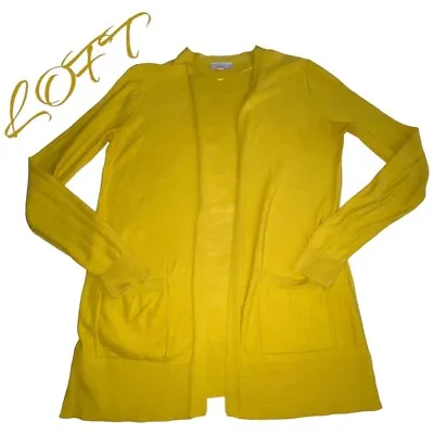 $11.75 • Buy LOFT Outlet Mustard Yellow Open Cardigan - Women’s XS