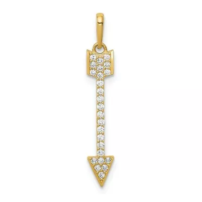 14k 14kt Yellow Gold Arrow CZ Pendant • $101