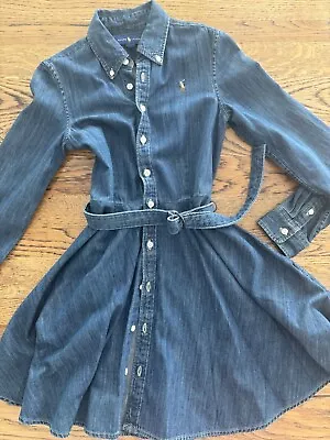 Ralph Lauren Girls Denim Dress Size 10 • $100