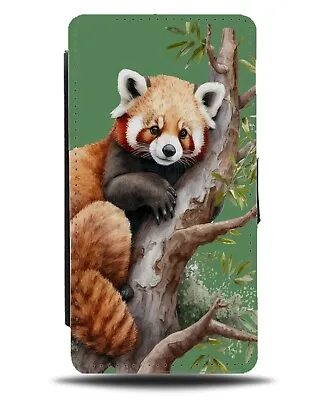 Red Panda Chilling In The Tree Flip Wallet Case Pandas Watercolour Animal CU93 • £19.99