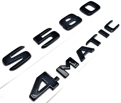 #2 Black S580+4matic Mercedes Liftgate Rear Trunk Name Emblem Badge Letters • $22.99