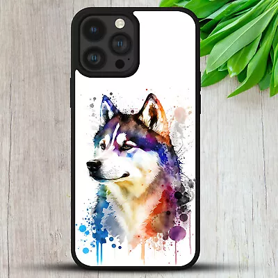 Case For Iphone Samsung Huawei Husky Dog Puppy Watercolour Art Gift Phone Cover • £7.99