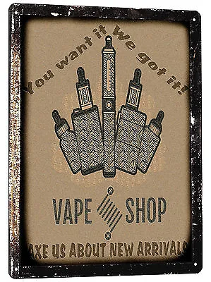 VAPING Shop Metal Sign Classic Vape Pen Vintage Style Mancave Wall Decor Art 676 • $19.55